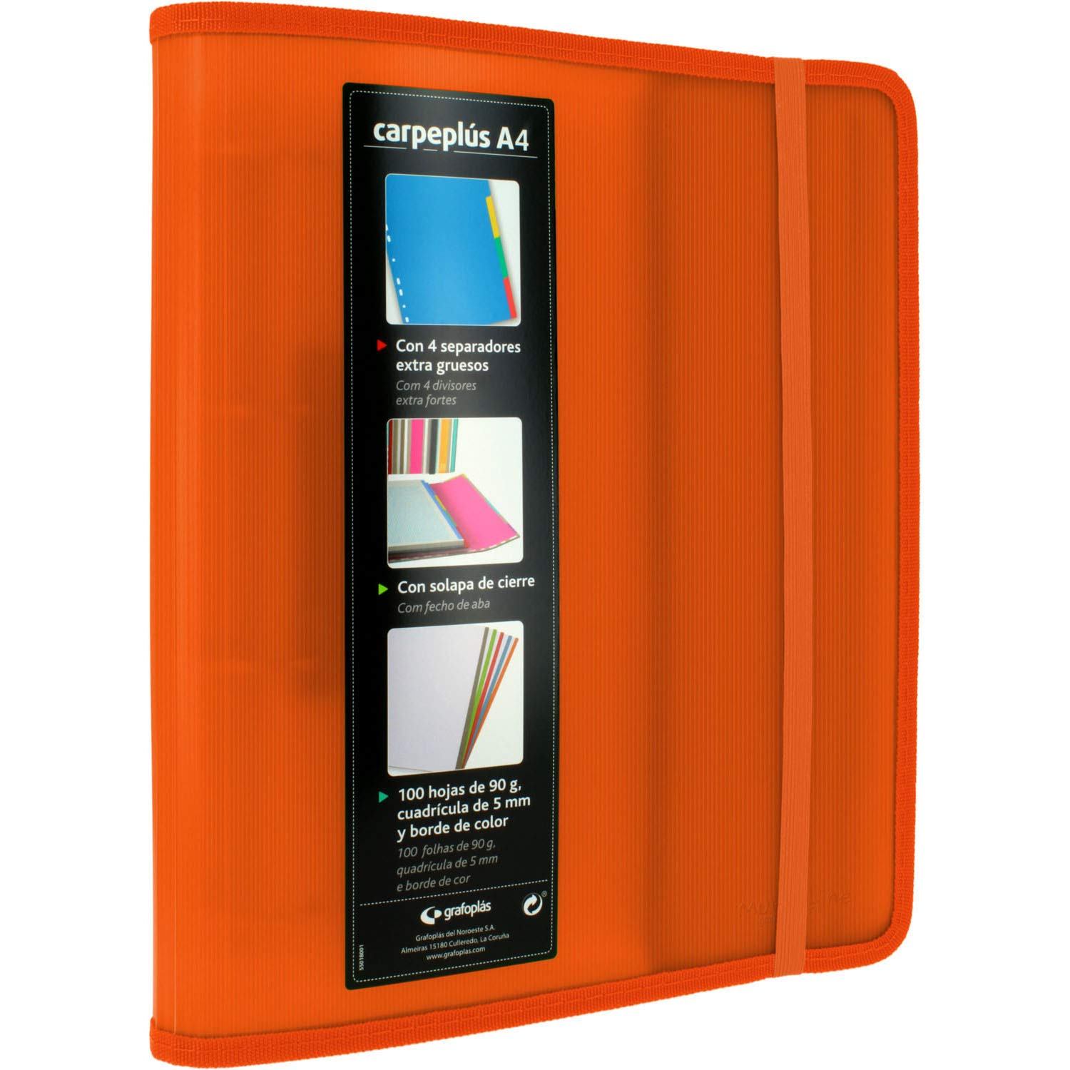 Buy Grafoplás 88200052 Folder with 4 Rings, A4, Orange, Polypropylene