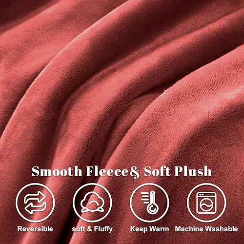 Miniatura 5 de Shilucheng Mantas de forro polar de tamaño individual para todas las estaciones, 330 GSM, cálidas y mullidas, de microfelpa, ligeras, térmicas, para