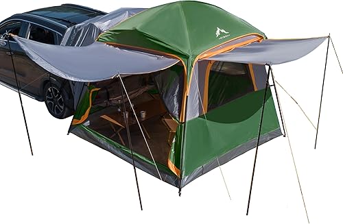 Tienda de campaña SUV para camping, impermeable PU2000mm, se adapta a 5-8 personas, diseño espacioso de doble capa, incluye lluvia y bolsa de