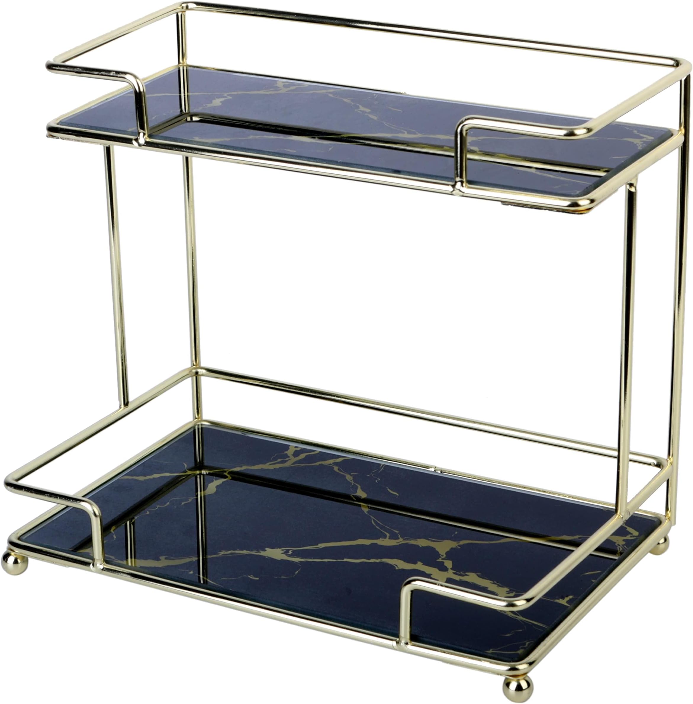 Simmerstone Perfumes Display Shelf, 2 Tier Bathroom Vanity Tray for Comestic, Makeups, Toiletries and Skincare, Multifunctional Cosmetic Storage Rack for Dresser and Countertop