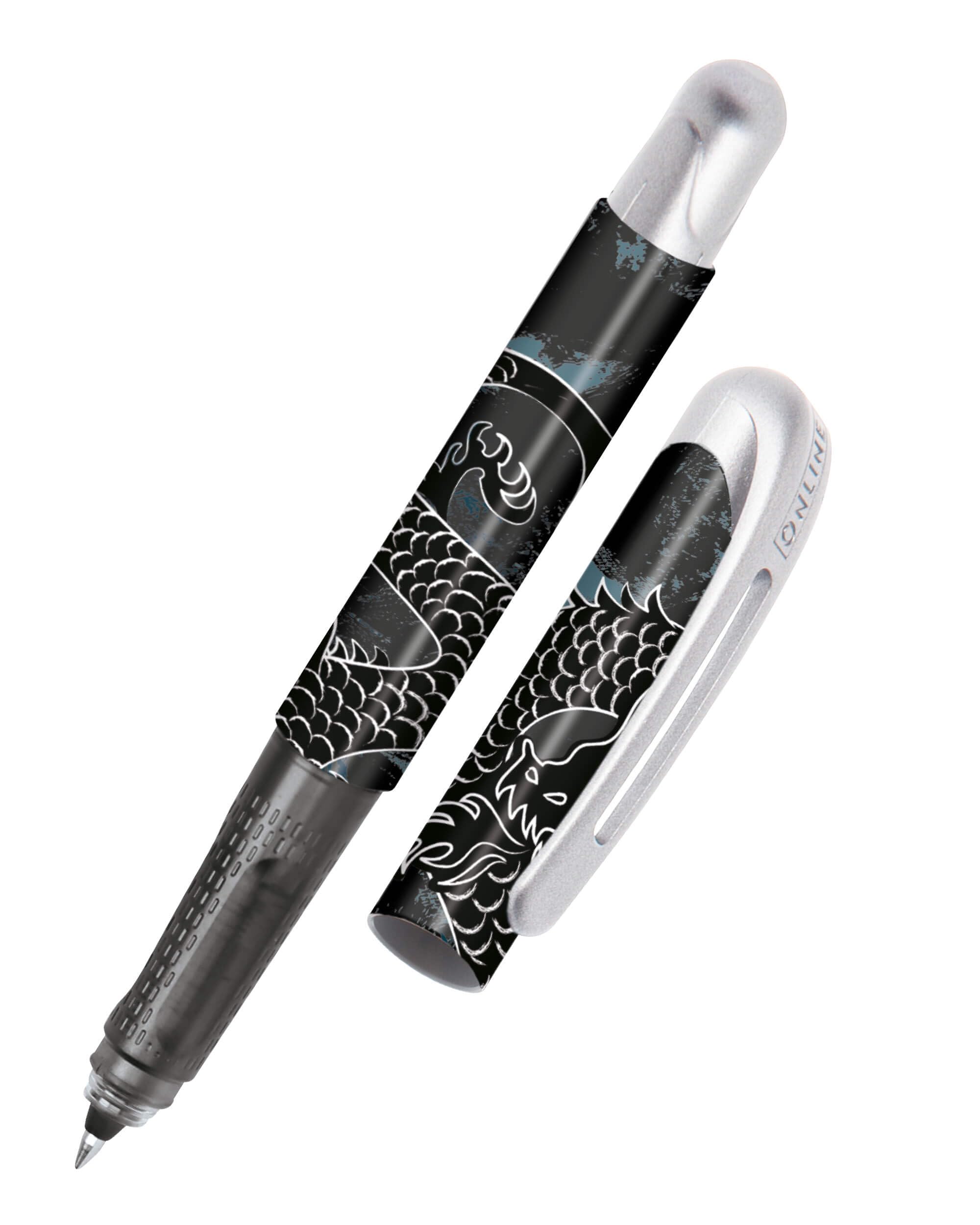 Online Ink Cartridge Rollerball College Black Dragon | Special Edition Best of 35 | Ergonomic grip for right- and left-handed users | Standard ink cartridges, including a blue combination cartridge
