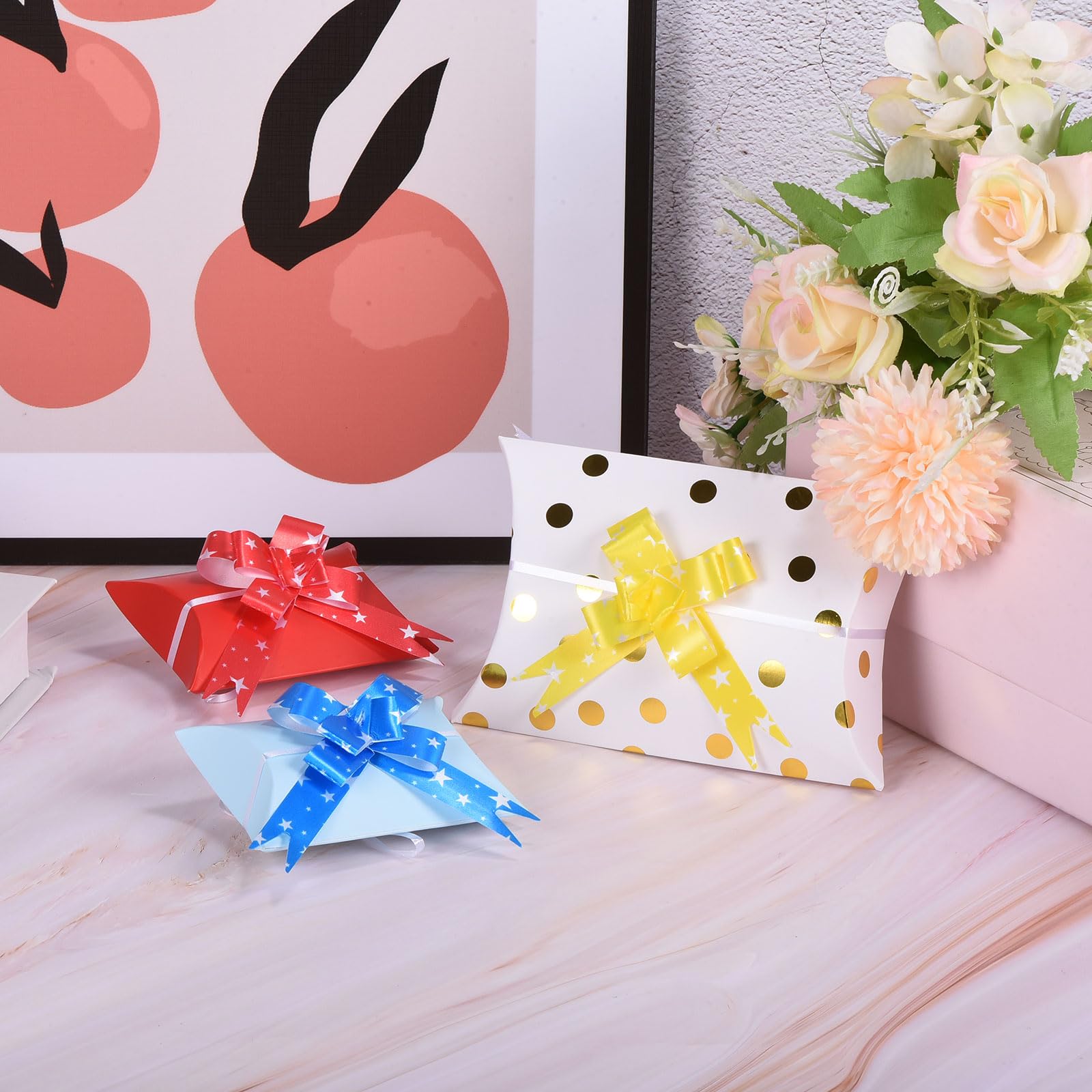 Hamper Basket Woohome Pull Bows Ribbon With 1 Roll Glue Dots, Colored ...