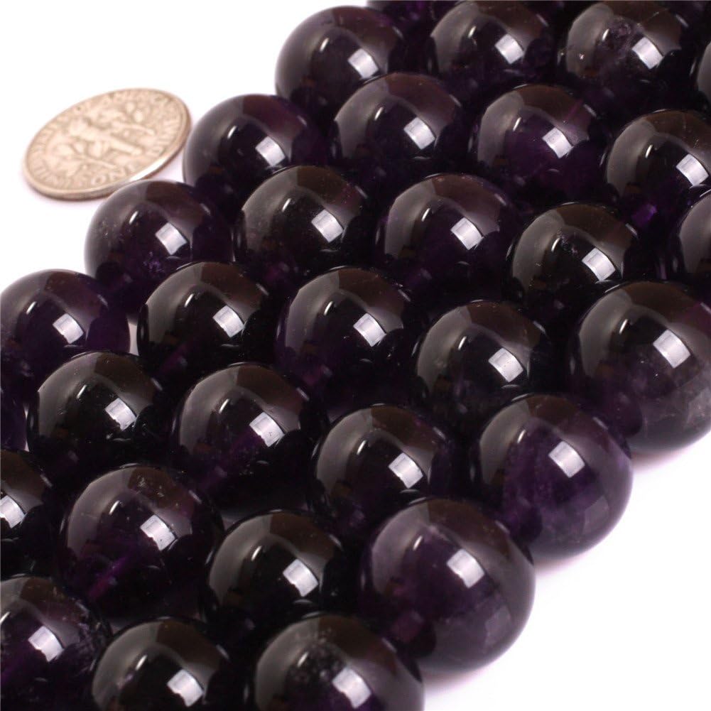 JOE FOREMAN 14mm Amethyst Dark Purple Beads for Jewelry Making Natural Semi Precious Gemstone Strand 15"