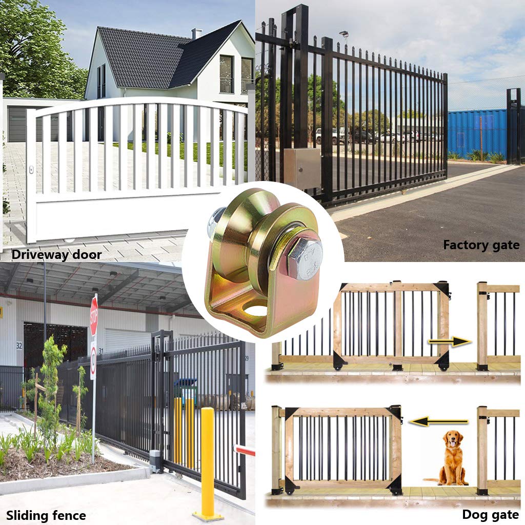 Skelang V Groove Caster 1.25 inches, Sliding Gate Wheel, Rigid Caster with Bracket for Inverted Track, Rolling Gate, Sliding Gate, Industrial Machines, Load Capacity 300lbs Per Wheel, Pack of 4