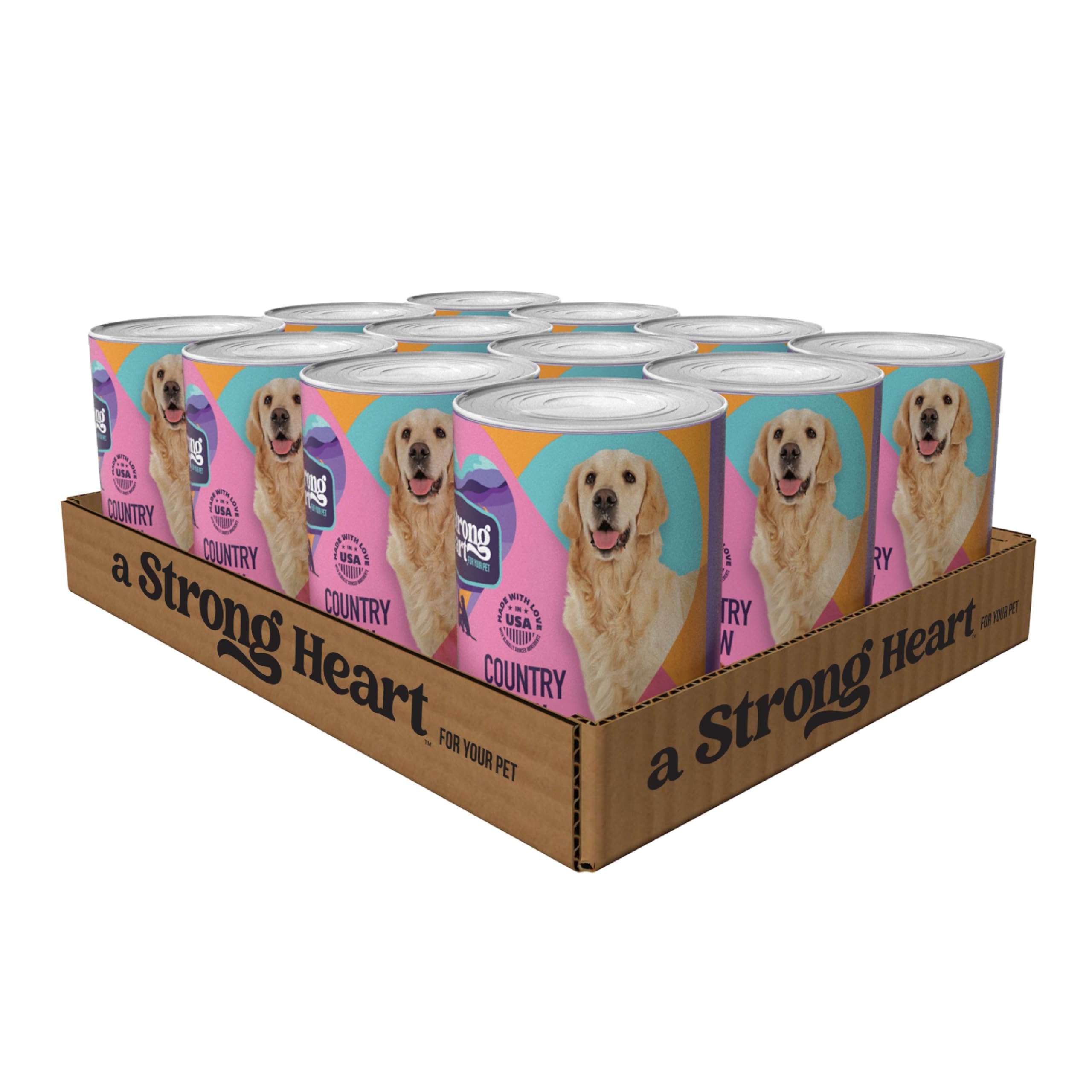 A Strong Heart Beef Stew Dog Food, Peas &amp; Carrots, 13.2oz, 12pk