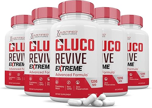 Gluco Revive Extreme 1295MG Píldoras Glyco Support Fórmula avanzada Gluorevive Soporte de glucógeno formulado con cúrcuma berberina resveratrol ajo,