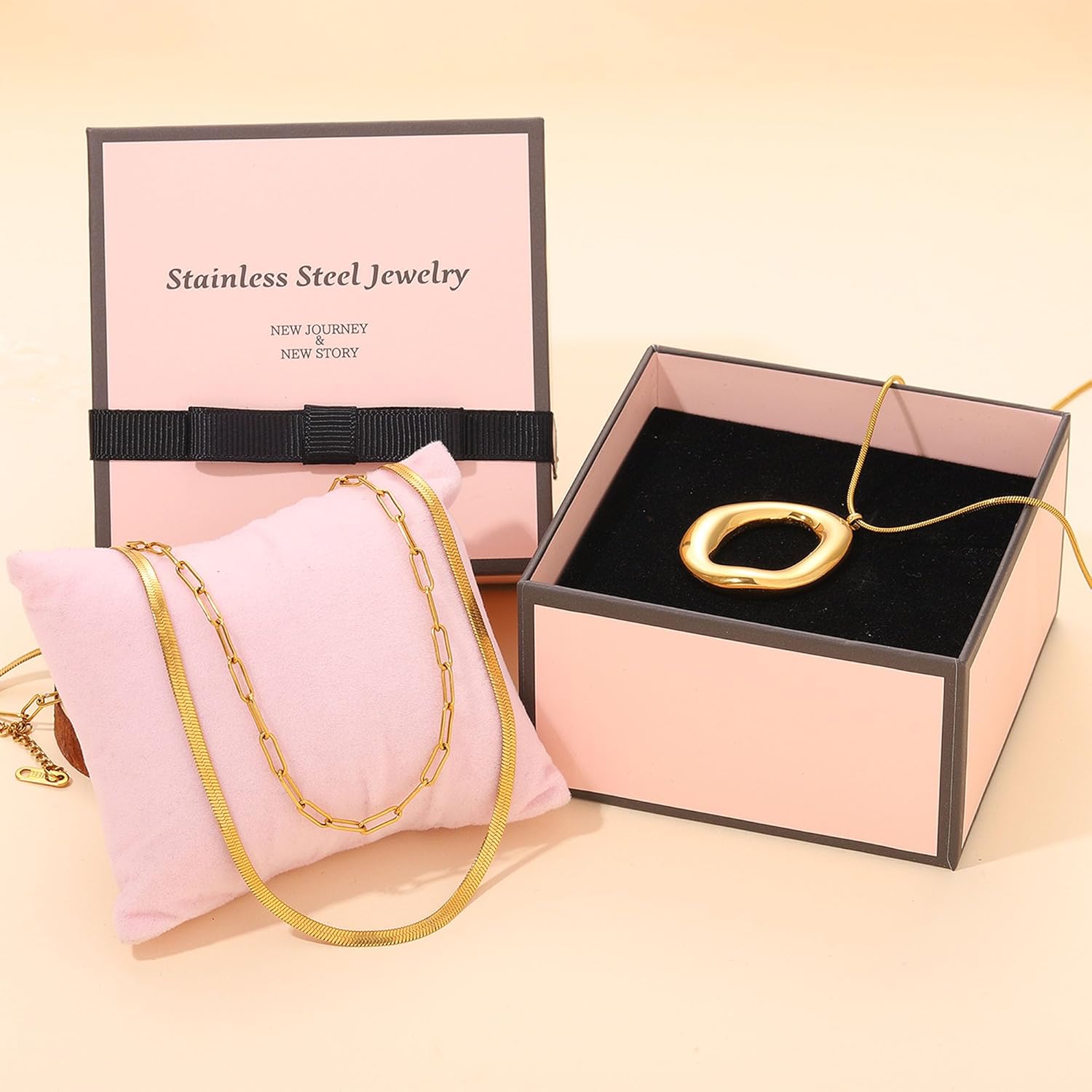 Layered Gold Necklaces for Women,18K Real Gold Plated Trendy Circle Pendant Necklace, Stackable Stack Chain Necklace Jewelry Set Gifts for Birthday Valentine's, Mother's Day & Christmas - Image 6