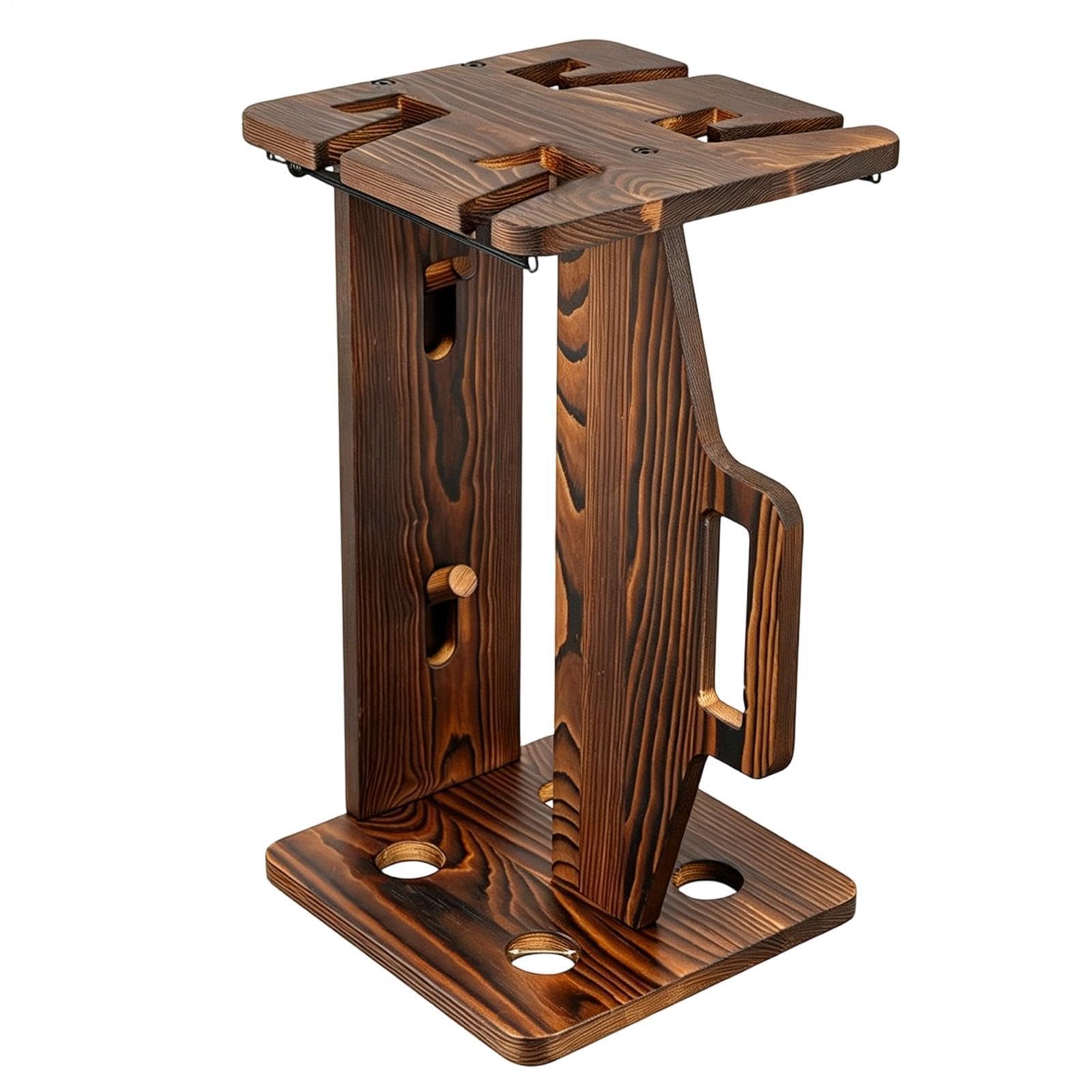 Support de canne à pêche réglable en bois avec modules portables