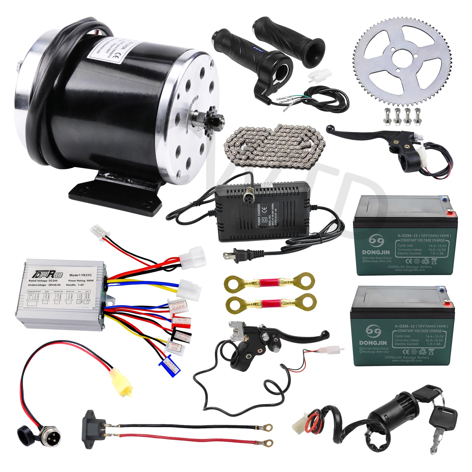 CWTD High Performance 500W 24V Electric Motor Kit for Electric Scooters and Go-Karts Quads