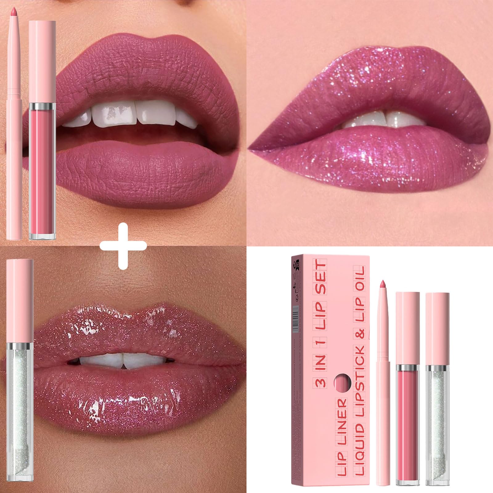 Rose Pink 3-in-1 Lipgloss Set - Image 4