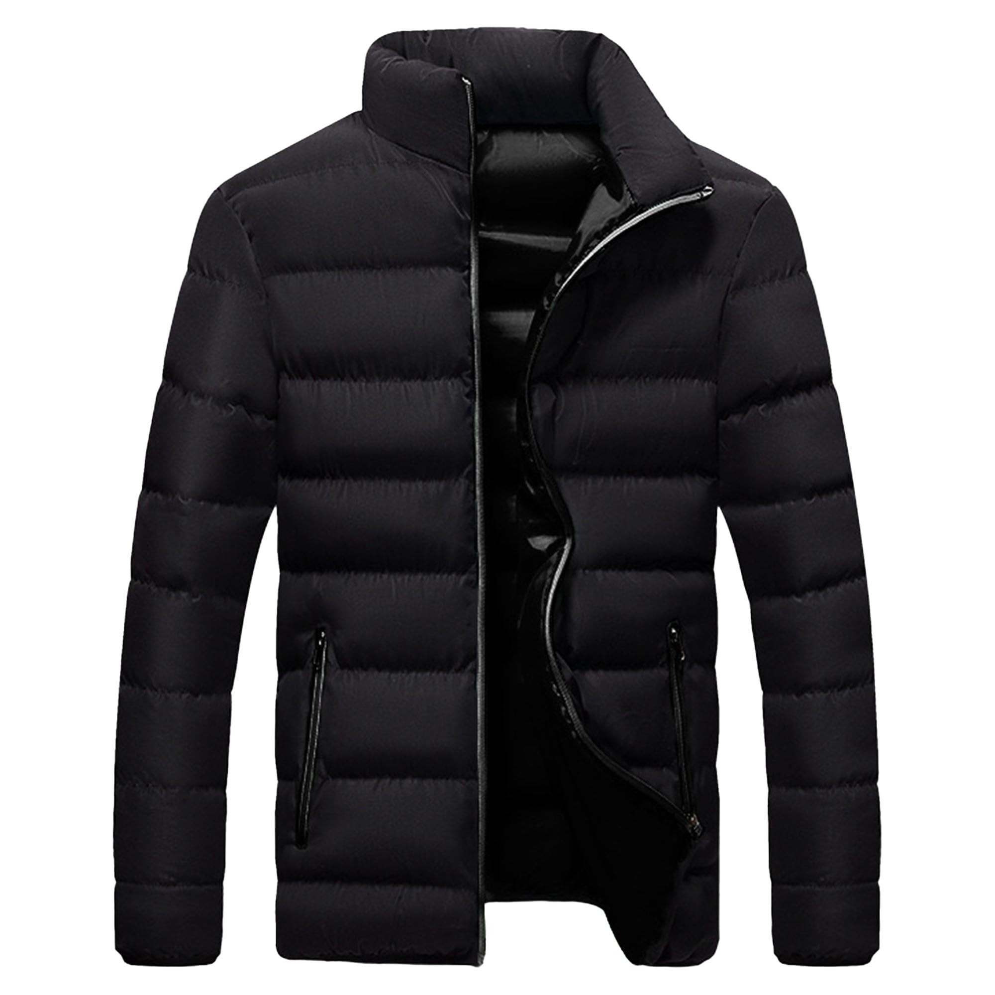 Maiyifu-GJ Mens Winter Down Coats Lightweight Warm Waterproof Thicken Jacket Winter Hiking Outerwear Black 3X-Large