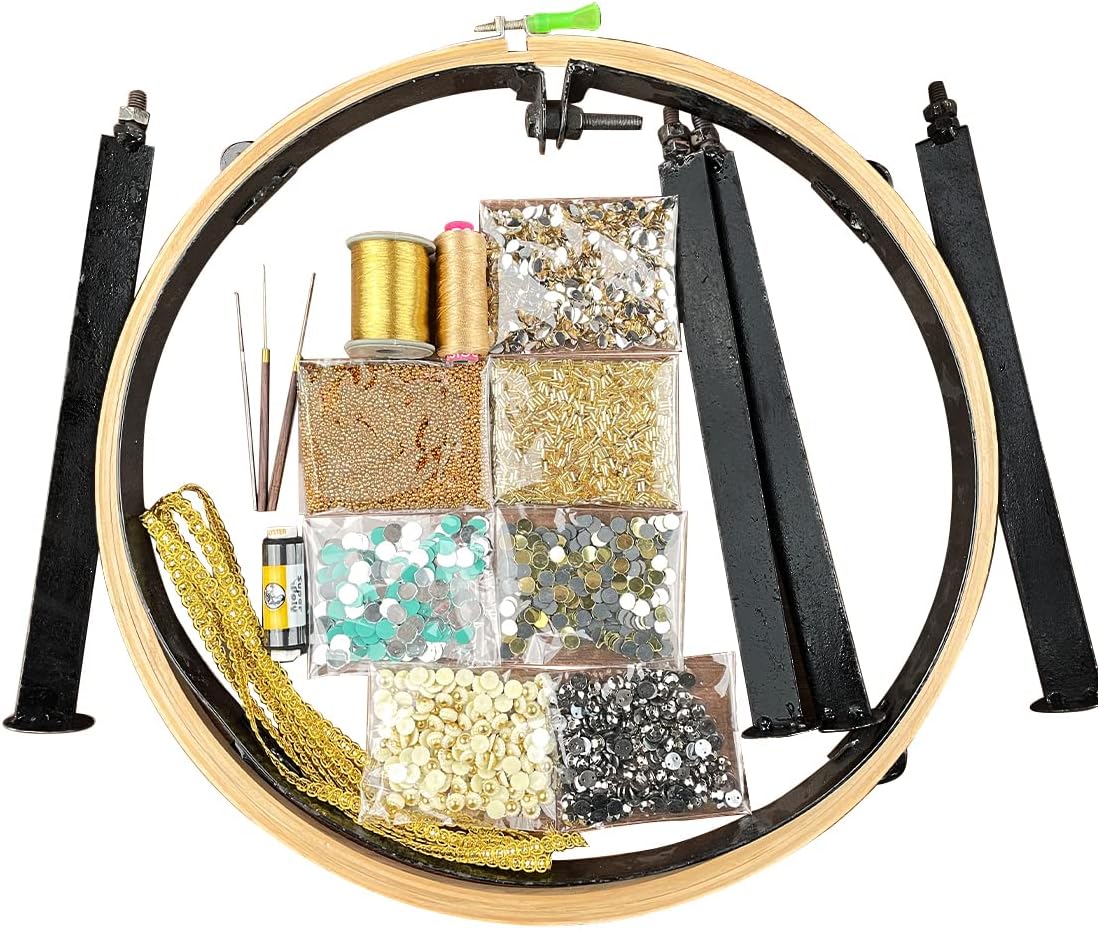 Aari Work Materials, Maggam Work Embroidery Combo 16 inch Aari Stand Beginner’s Pack Set