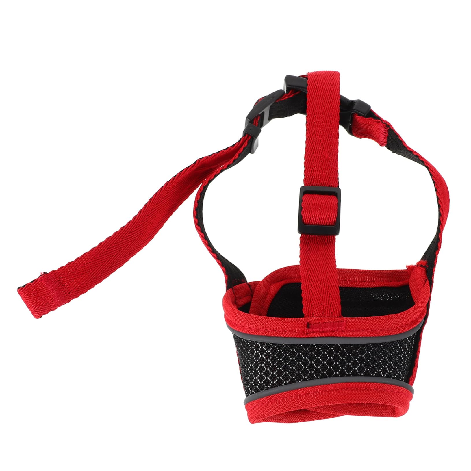 Abaodam Mesh Small Dog Muzzle: with Adjustable Strap Prevents Barking Biting Chewing and Scavenging Dog Mouth Cover for Puppy Training and Home Use M Red