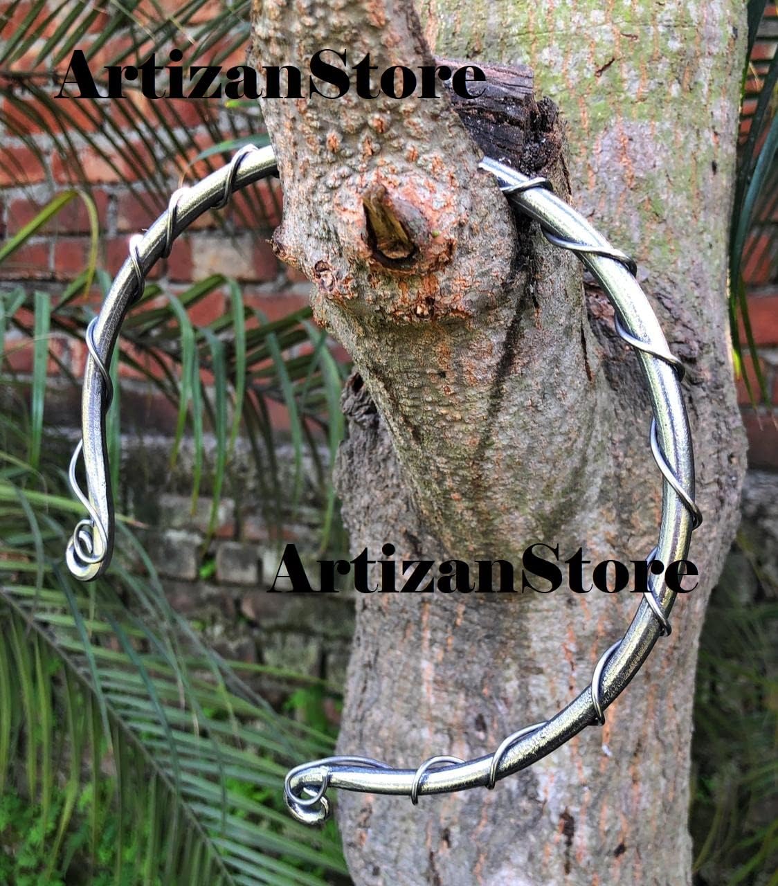 ARTIZANSTORE Handmade Lady of The Realm Iron Torc Necklace, Handcrafted Twisted Choker Torc Neck Piece, Norse Necklace, Authentic Viking Neckband Jewellery - Image 3