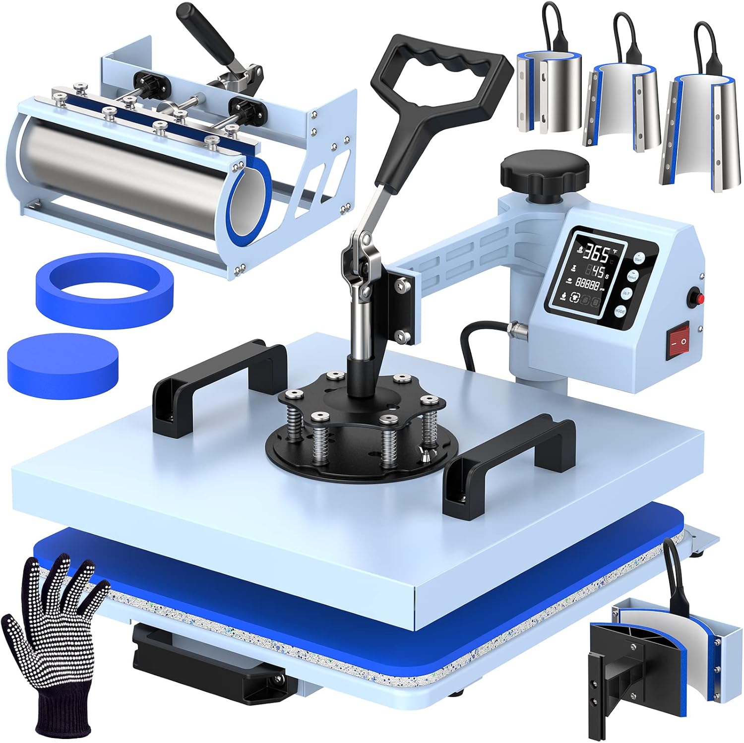 Pro 15x15 Heat Press with 30 OZ Tumbler Attachment, 8in1