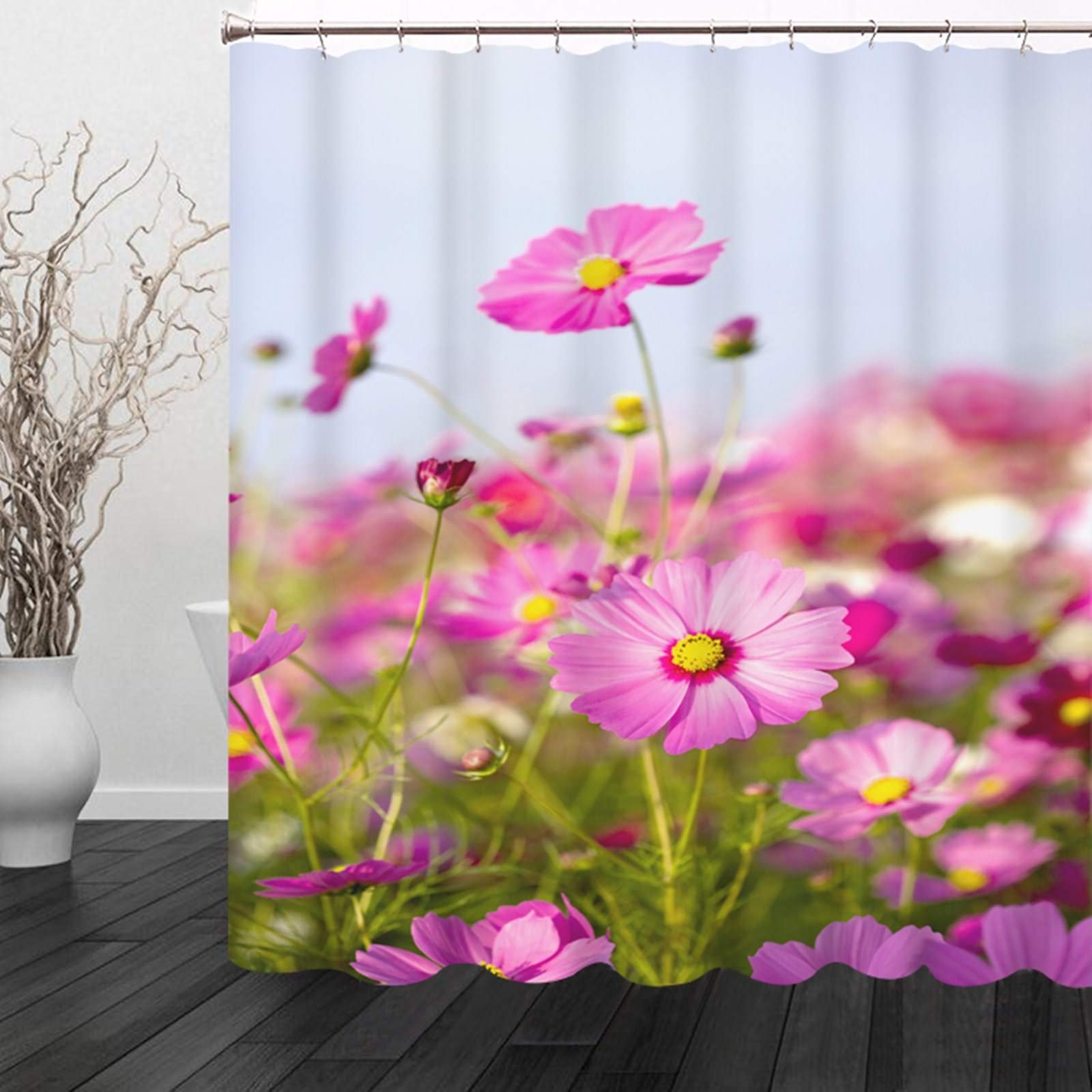 Rideau de douche japonais haut de gamme 120g imprimé floral 3D