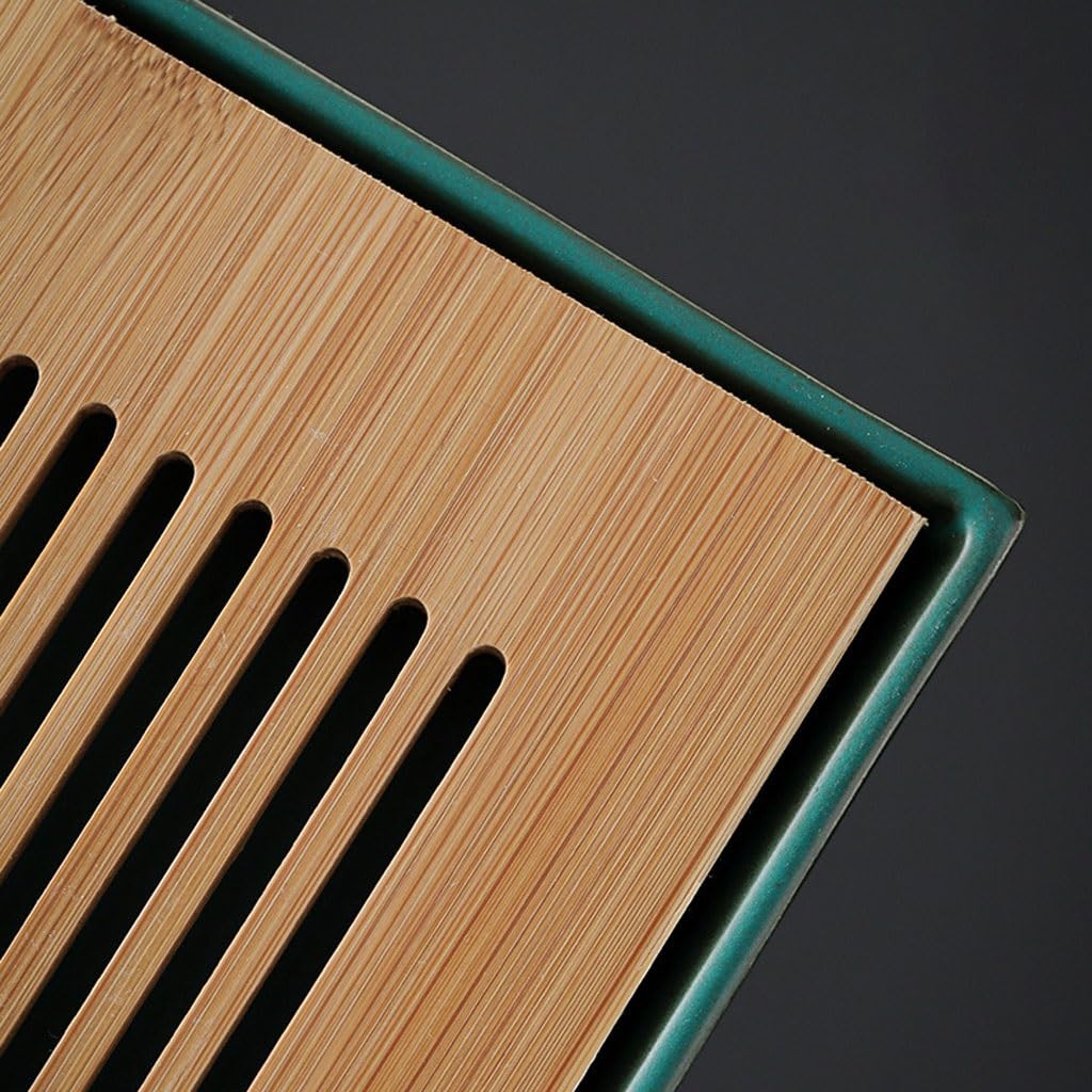 Bandeja para Servir té Bandeja Cuadrada de té seco de 25x25x3cm, diseño de Almacenamiento de Agua, decoración de Mesa de té for el hogar Bandeja de Mesa de Centro
