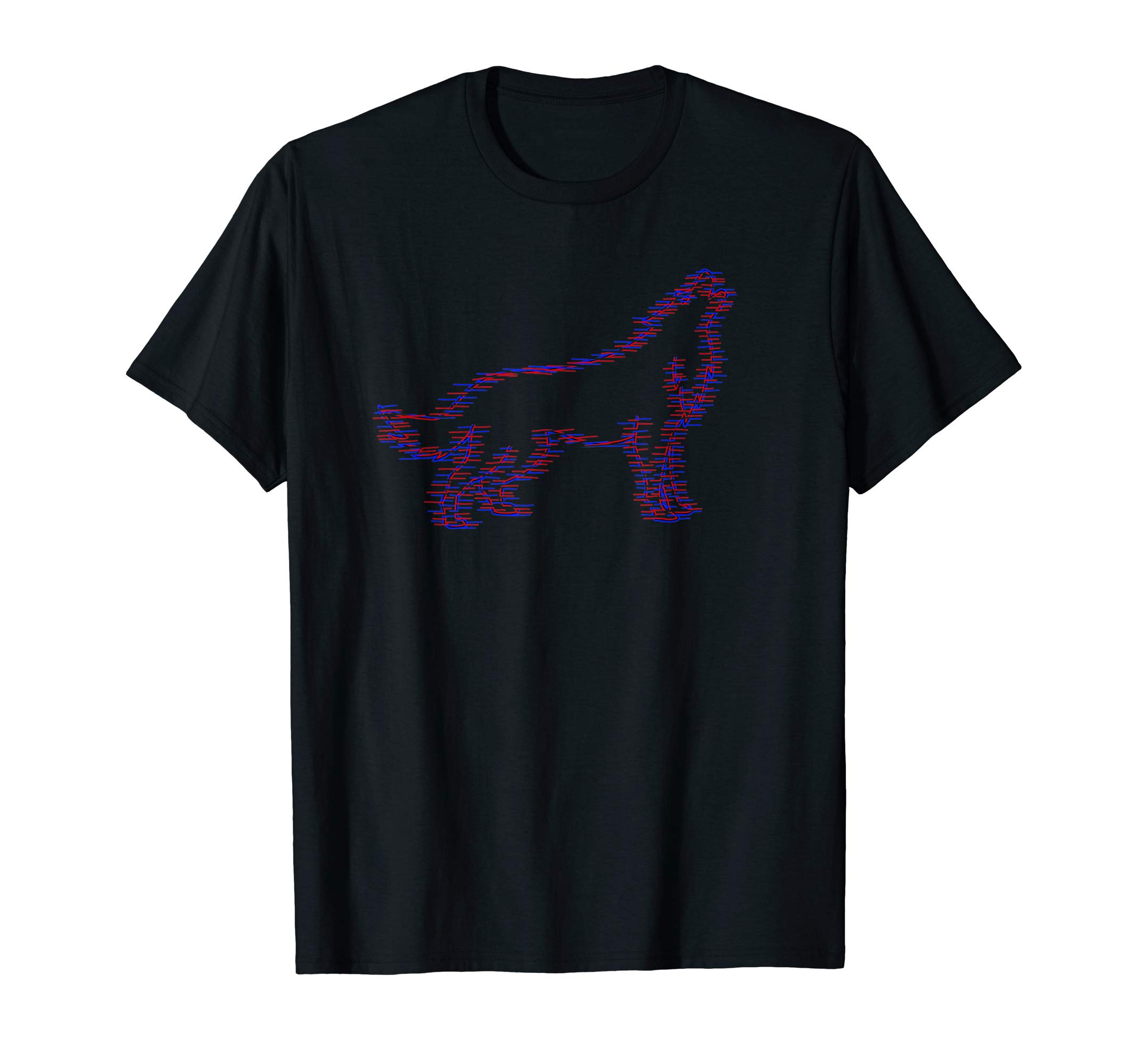 Howling Wolf Tshirt | Glitch Effect Silhouette Art Lover T-Shirt