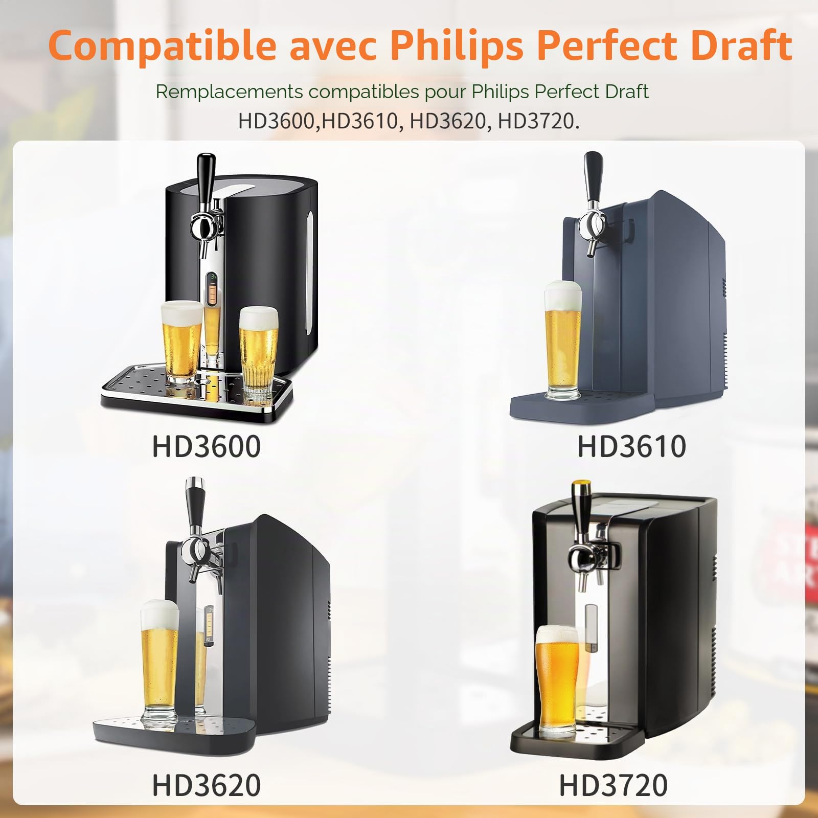 Joint torique pour Perfect Draft - Kit de joints pour tireuse a biere Perfectdraft Philips de remplacement compatibles avec Philips Perfect Draft HD3600, HD3610, HD3620, HD3720, Sûr et durable (4 PCS)