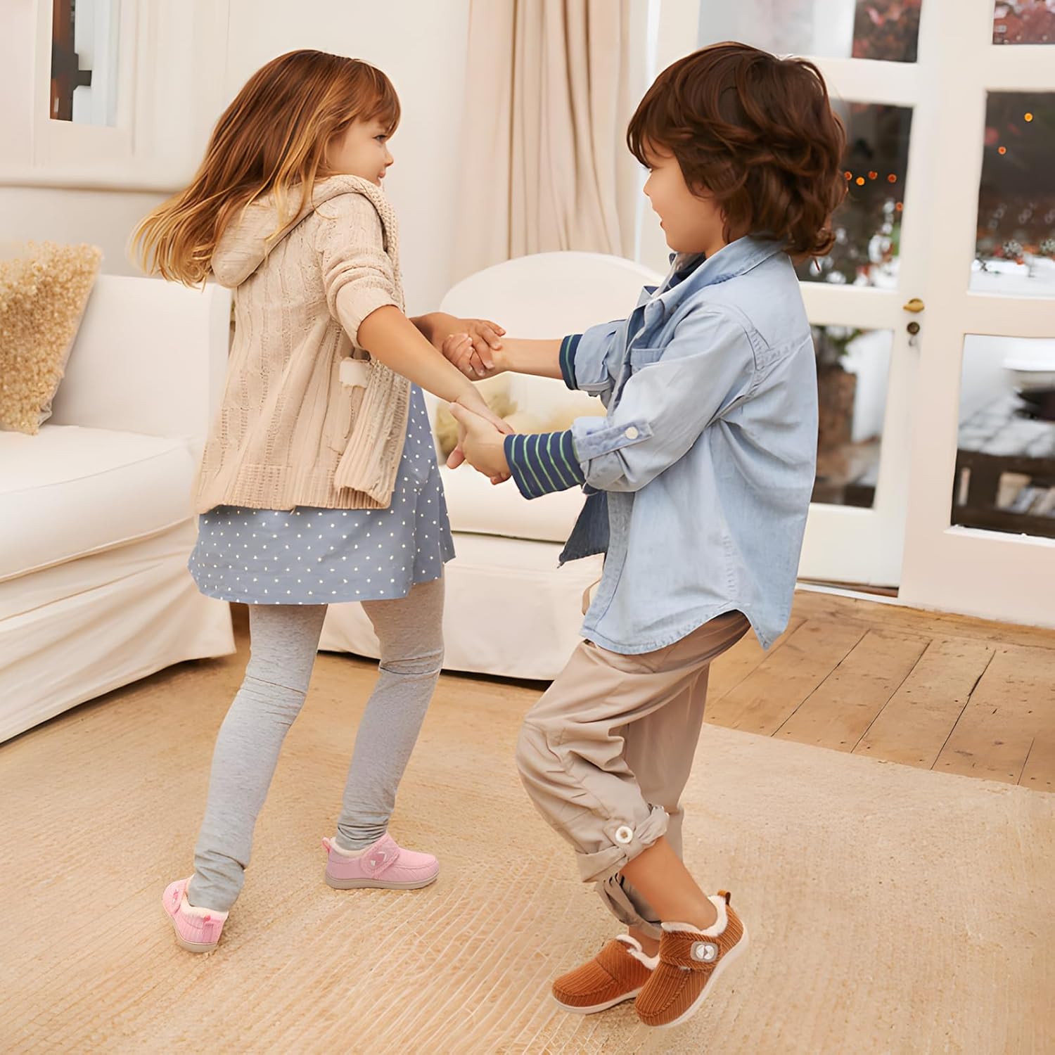 Centipede Demon Toddler Slippers Fuzzy Kids House Slippers Rubber Soles Toddler Winter Shoes Wide Boots for Indoor Outdoor - Image 2