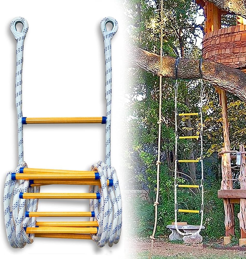 Échelle de sauvetage d'urgence, corde souple antidérapante évacuation balcon 2-8 étages