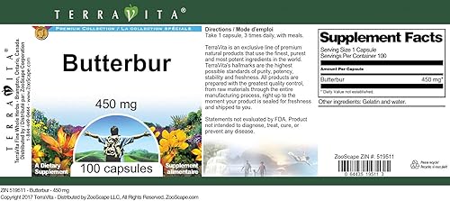 Miniatura 2 de Butterbur - 450 mg (100 Cápsulas, ZIN 519511) - Paquete de 3