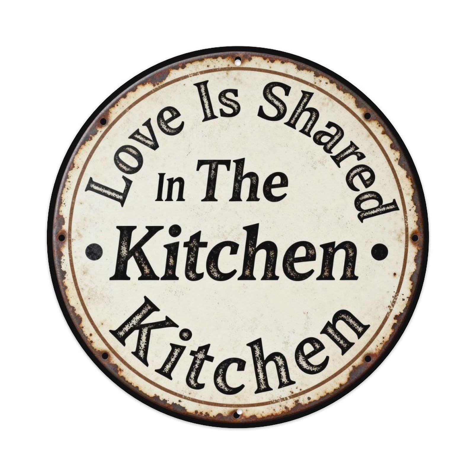 Love Is Shared In The Kitchen Metal Tin Sign Plaque
