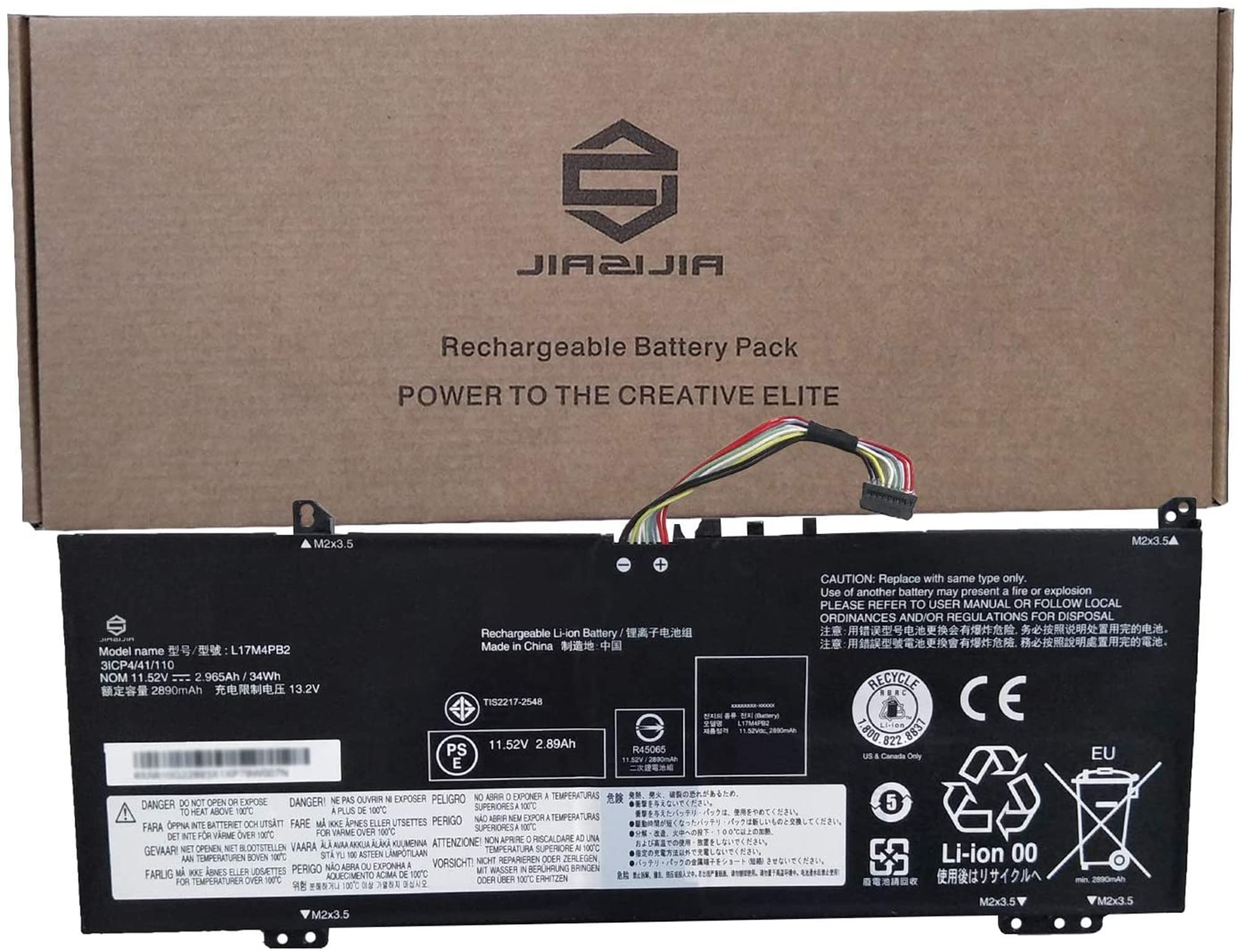 JIAZIJIA L17M4PB2 Laptop Battery Replacement for Lenovo Flex 6-14ARR 14IKB IdeaPad 530S-14ARR 530S-1