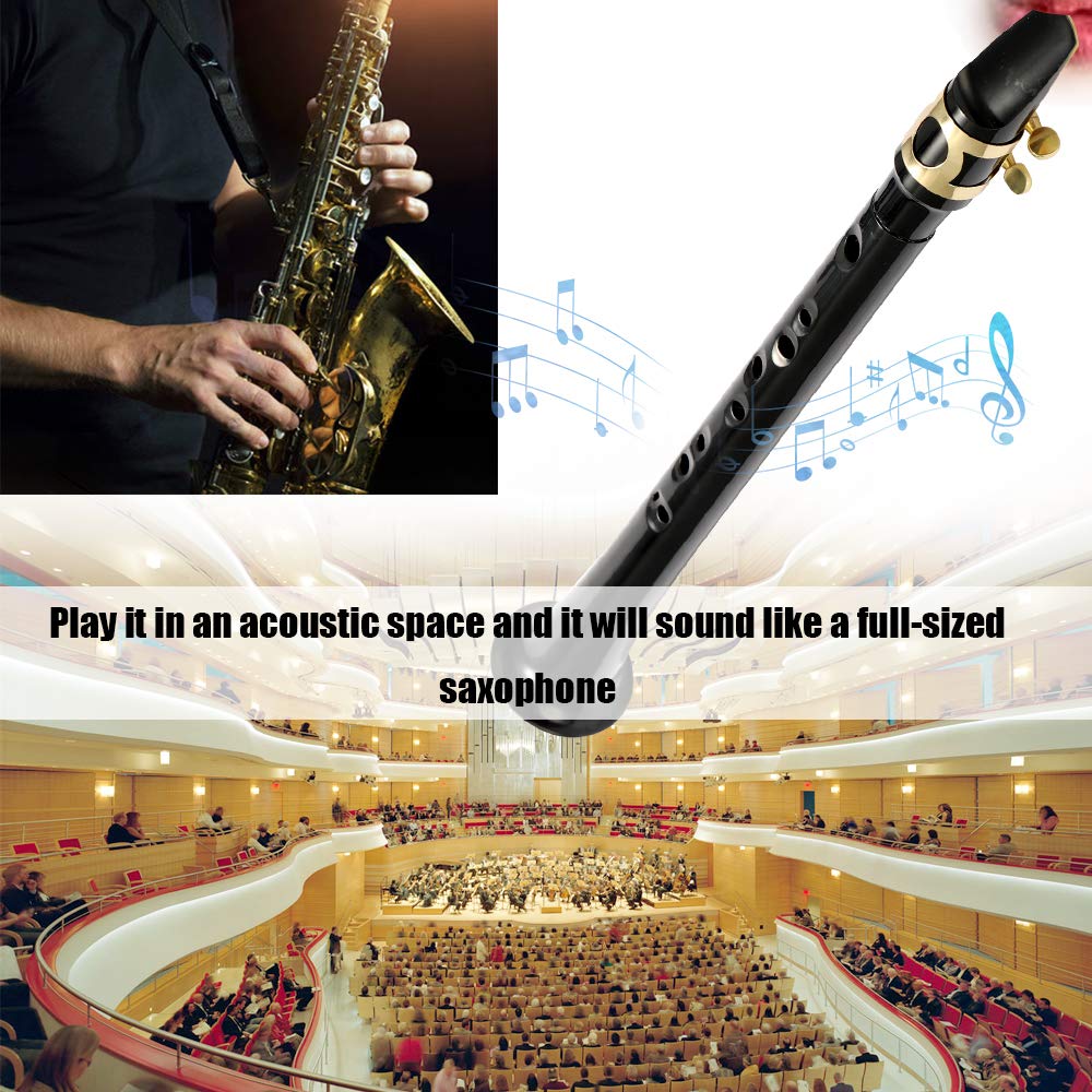 Black Pocket Sax Mini saxofón portátil Pequeño saxofón con bolsa de transporte Instrumento de viento de madera
