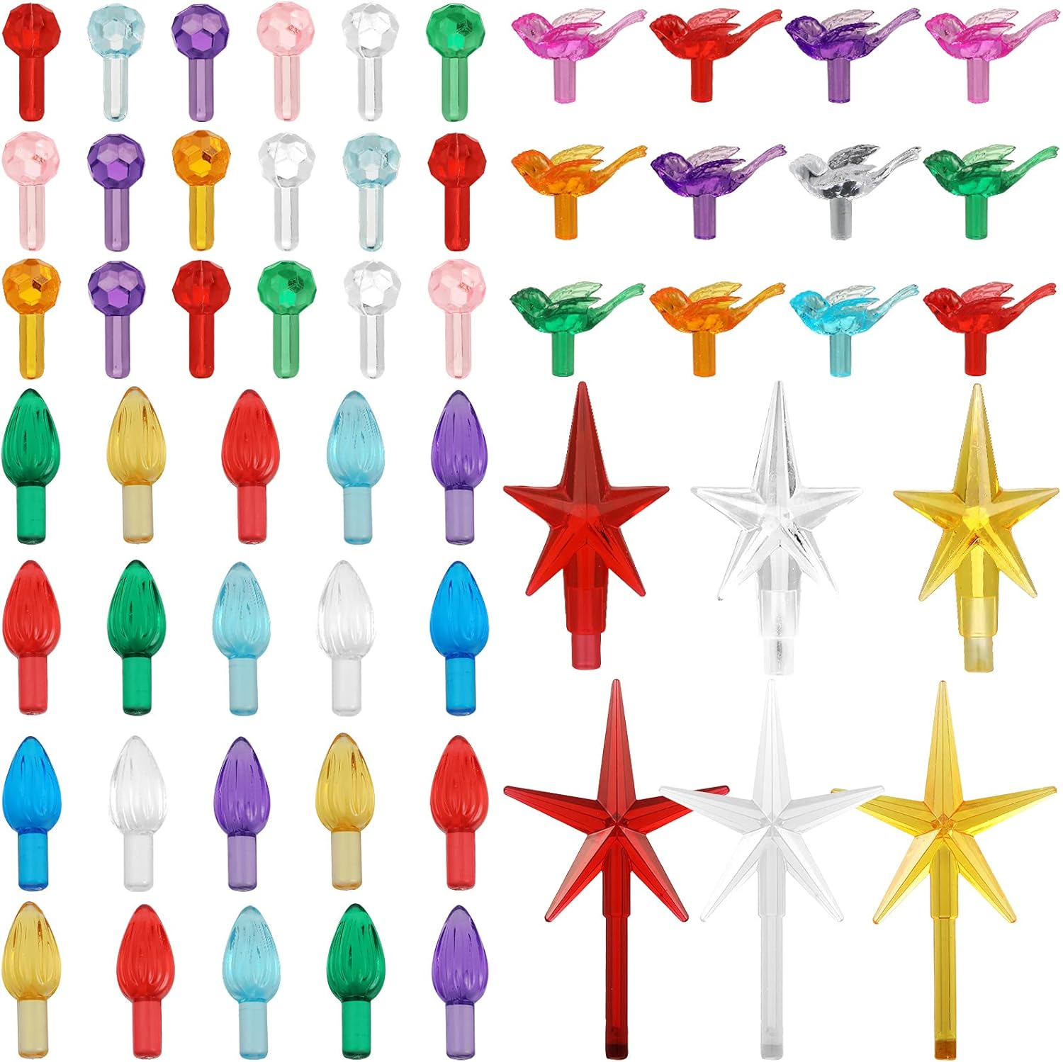 186 Pieces Ceramic Christmas Tree Replacement Bulb Set