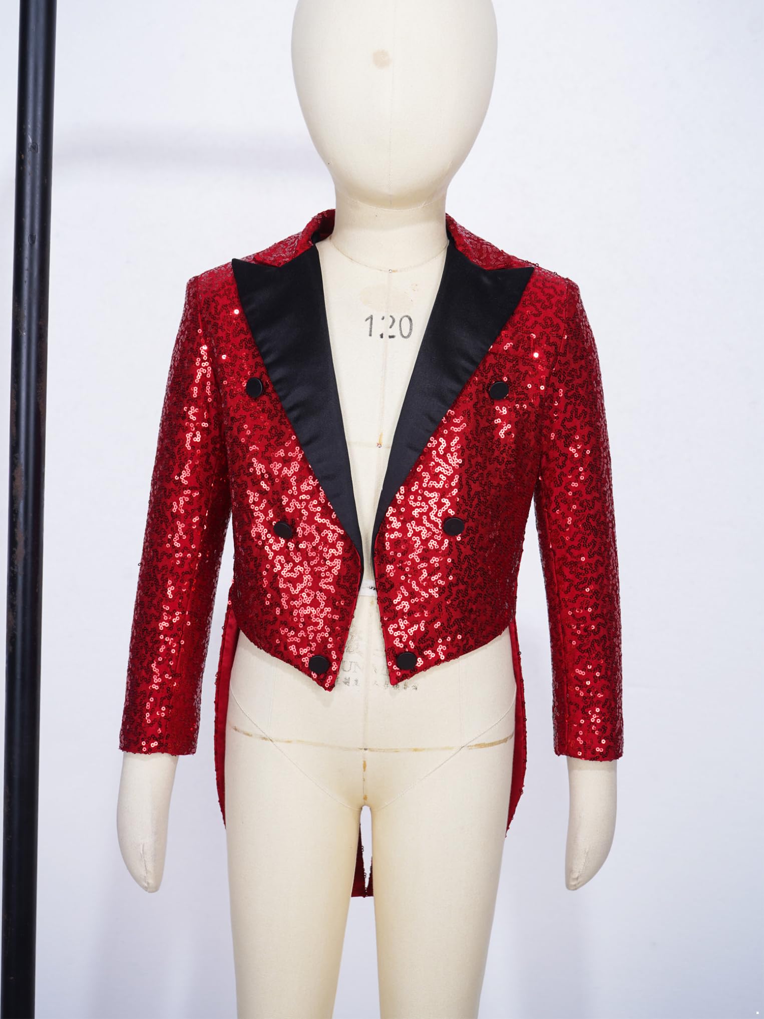 Oyolan Enfant Garçon Costume Paillette pour Mariage Soirée Cérémonie Veste de Costume Blazer Manteau Veston 5-16 Ans