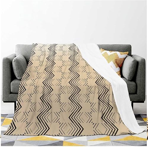Miniatura 2 de Cute Blanket Cream Coloured Geometric Checked Manta para Cama Bedroom Decorations 30inch X 40inch