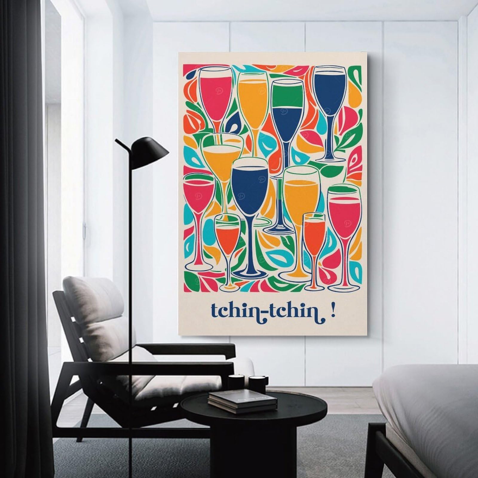 Junmoney Tchin Tchin Wall Picture Print 24x36inch(60x90cm), for Lounge Decor, Offices Or Entryway Styling, Versatile Wall Decor for Many Rooms
