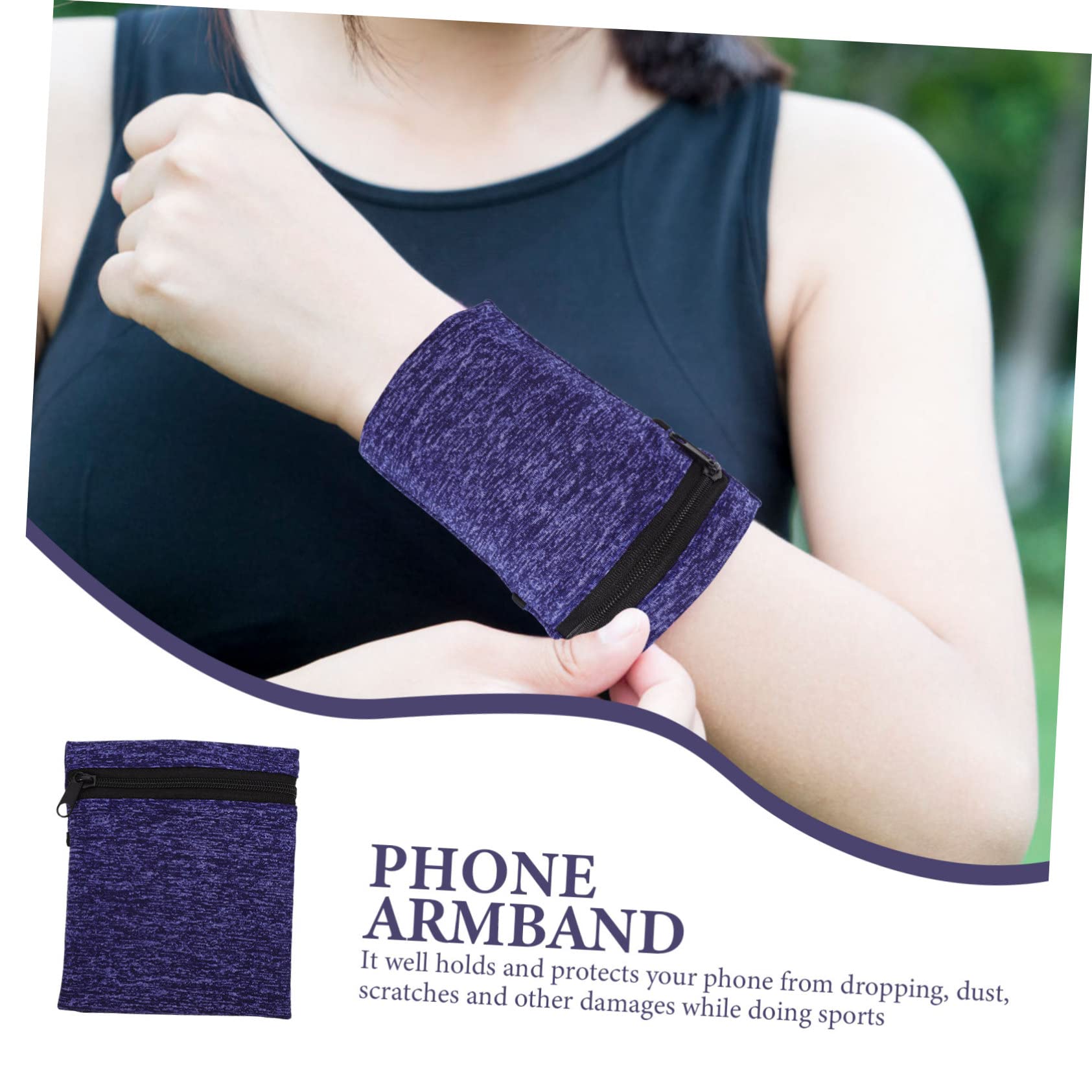 Uonlytech 5piezas Bolso Deportivo para Teléfono Móvil Funda Elástica para Correr Almacenamiento Práctico De Compartimento para Ejercicio y Actividades Al Aire
