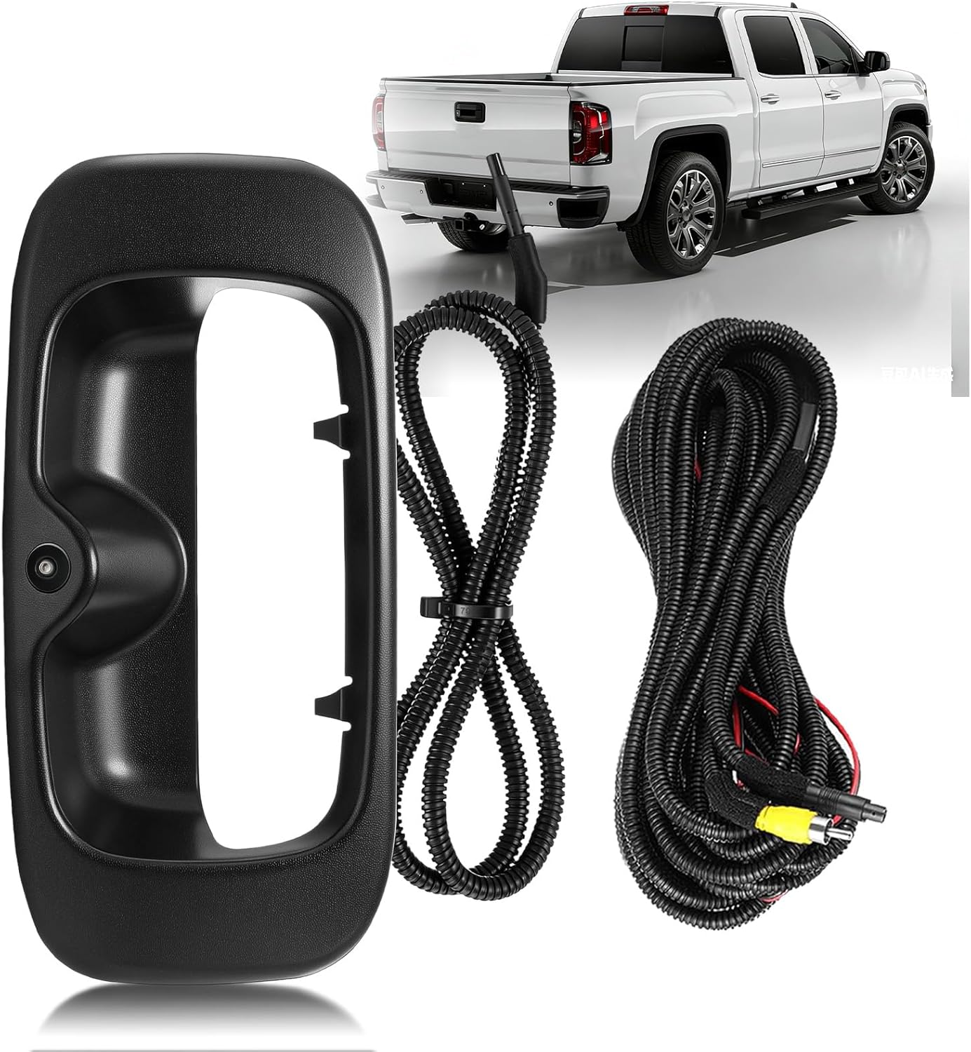 Tailgate Handle Backup Camera Fit for Chevy Silverado GMC Sierra 1500 2500 3500 HD 1999-2007 Classic Tailgate Reversing Rear View Park Assist Camera RCA Plug Replaces 15228539