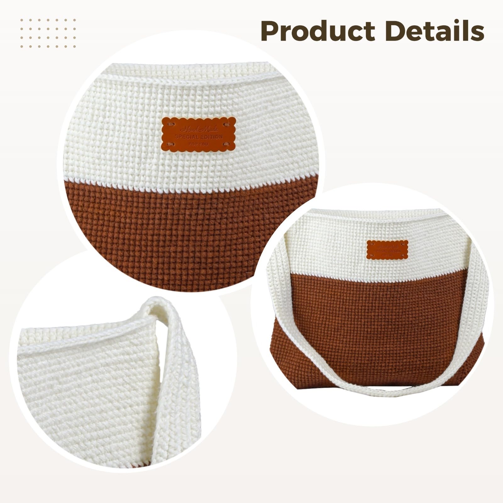 Kit de crochet à faire soi-même bicolore avec fil, crochets et motif facile