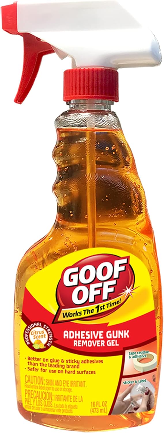 Goof Off FG796 Adhesive Gunk Remover, 16 oz. Trigger Spray Bottle