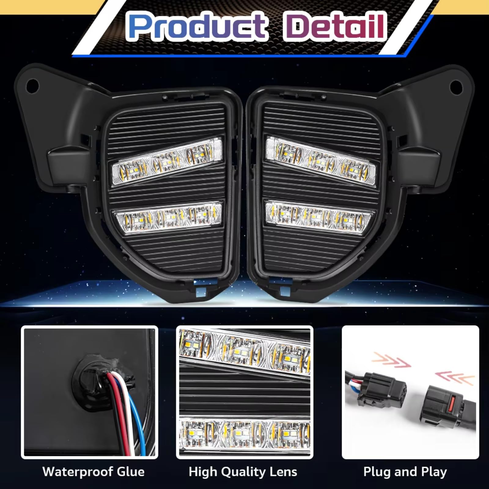 Faros Antiniebla Delantero Para Toyota Para Hiace 2014 2015 2016 Luces diurnas LED DRL Faros delanteros