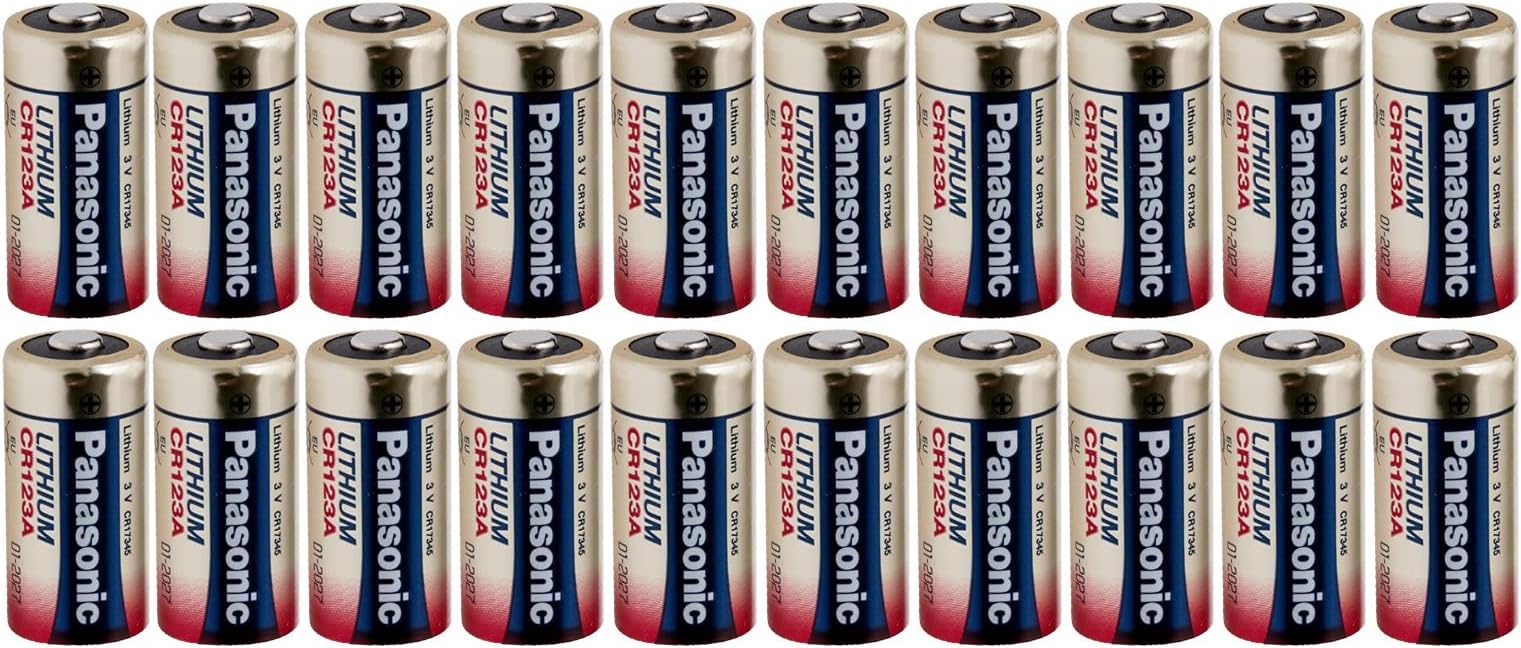 Panasonic CR123A - 3V Lithium Battery - Pack of 20 Bulk Batteries