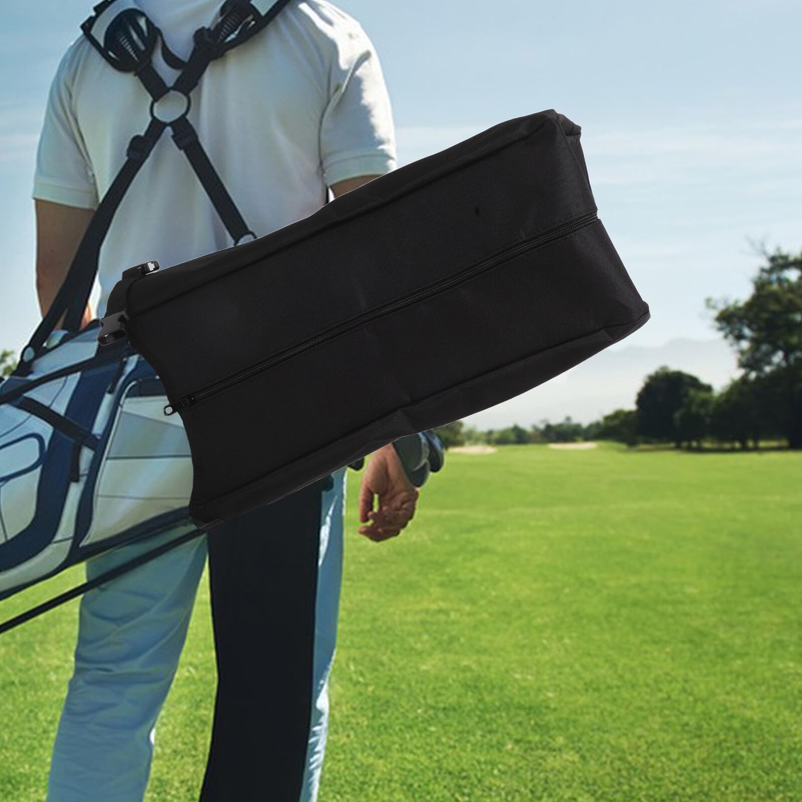 Golfbag Regenschutz Golftaschenhülle Staubschutzhülle Elastisch Schwarz Reise Schläger Schutzhülle