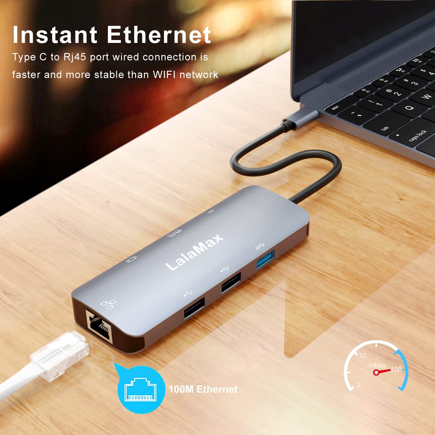 Koncentrator USB C do MacBooka Pro 9 w 1, HDMI 4K, Ethernet, czytnik kart SD/TD, USB 3.0, VGA, USB 2.0 i zasilaczem, adapter USB C, kompatybilny z MacBook/Windows
