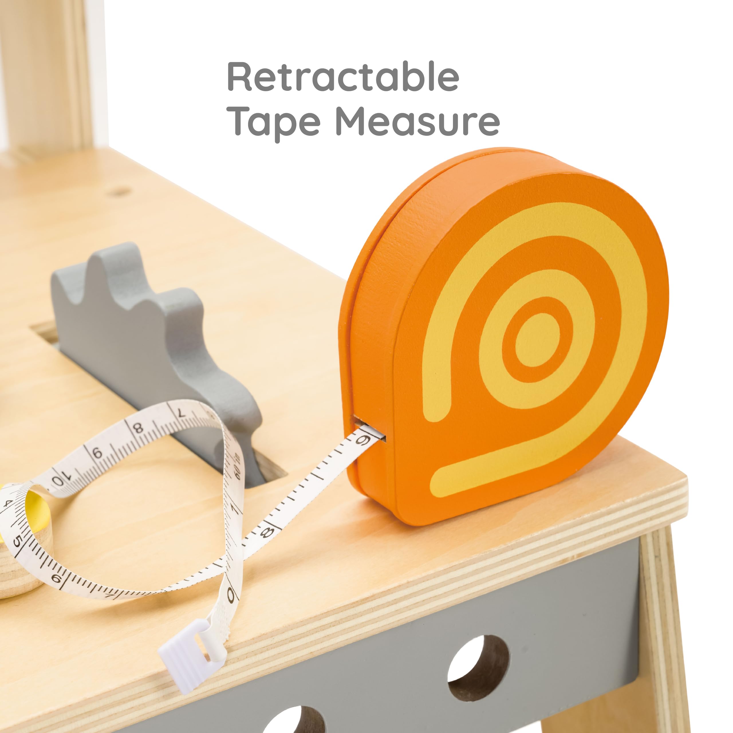 Banco degli attrezzi in legno da 54 pezzi per bambini, set da gioco moderno con strumenti e accessori, giocattolo educativo per carpenteria dai 3 anni in su, ecologico, scintilla creatività e abilità