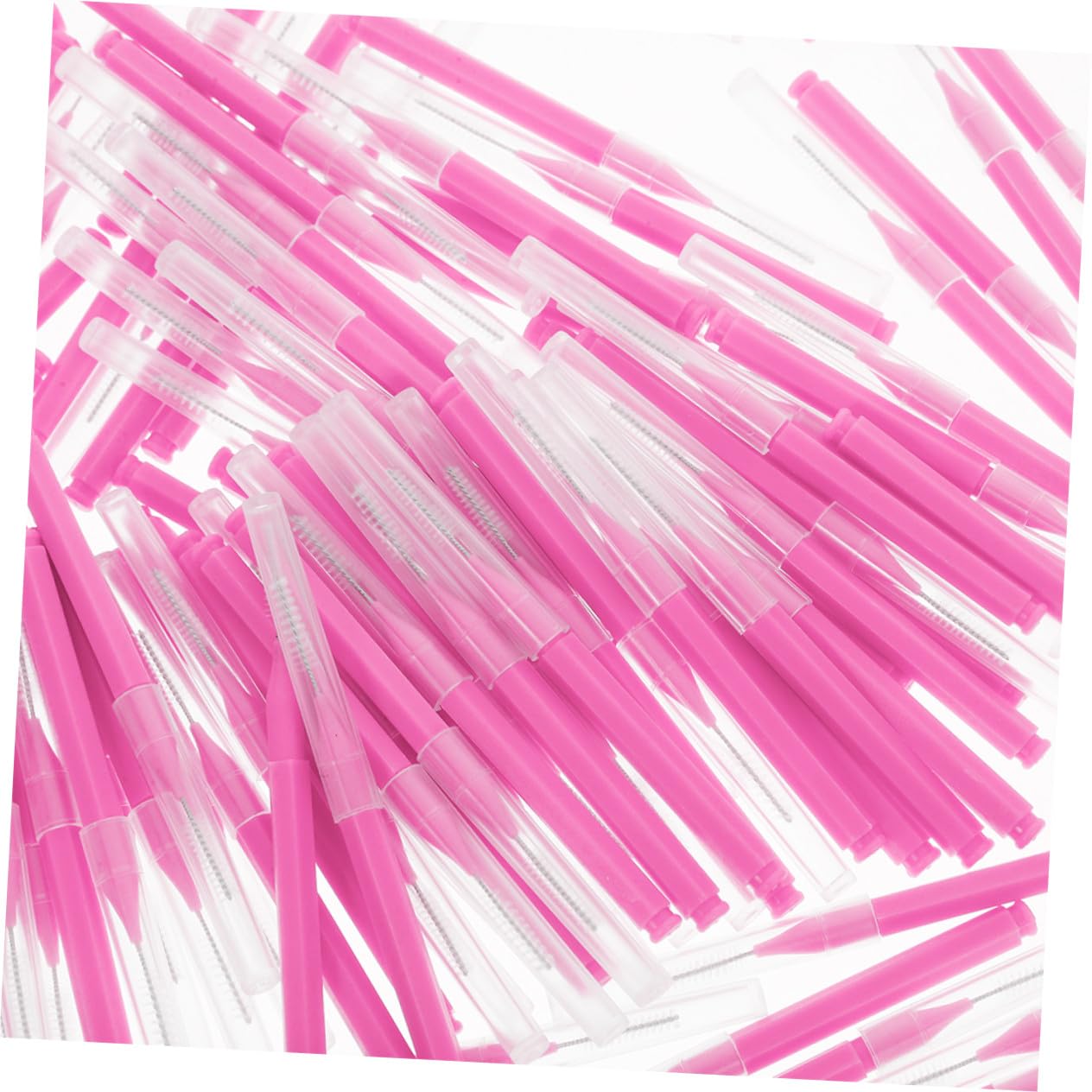 Cepillos Interdentales 200 Piezas de Pp y Acero Inoxidable Rosa | Herramienta de Limpieza Dental, para Encías y Dientes, Uso en Casa u Oficina