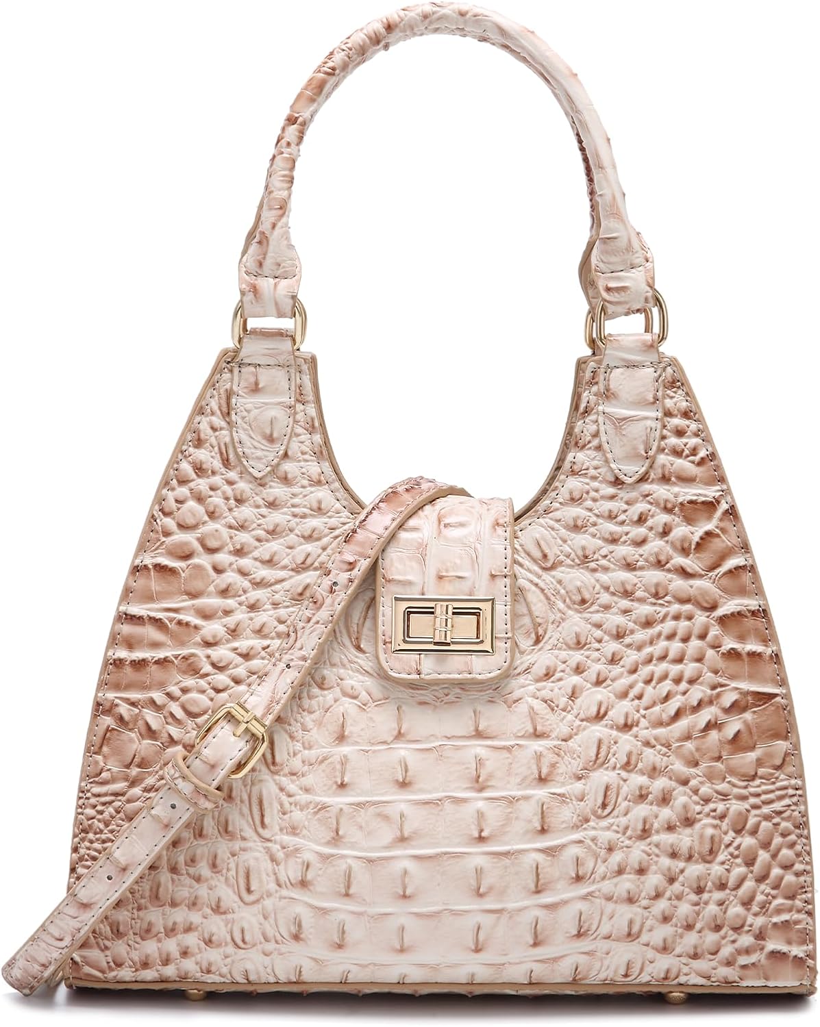 Ladies Tote Leather Bags for Women Crocodile Embossed Zipper Satchel Purse Classy Compartments Crossbody bag