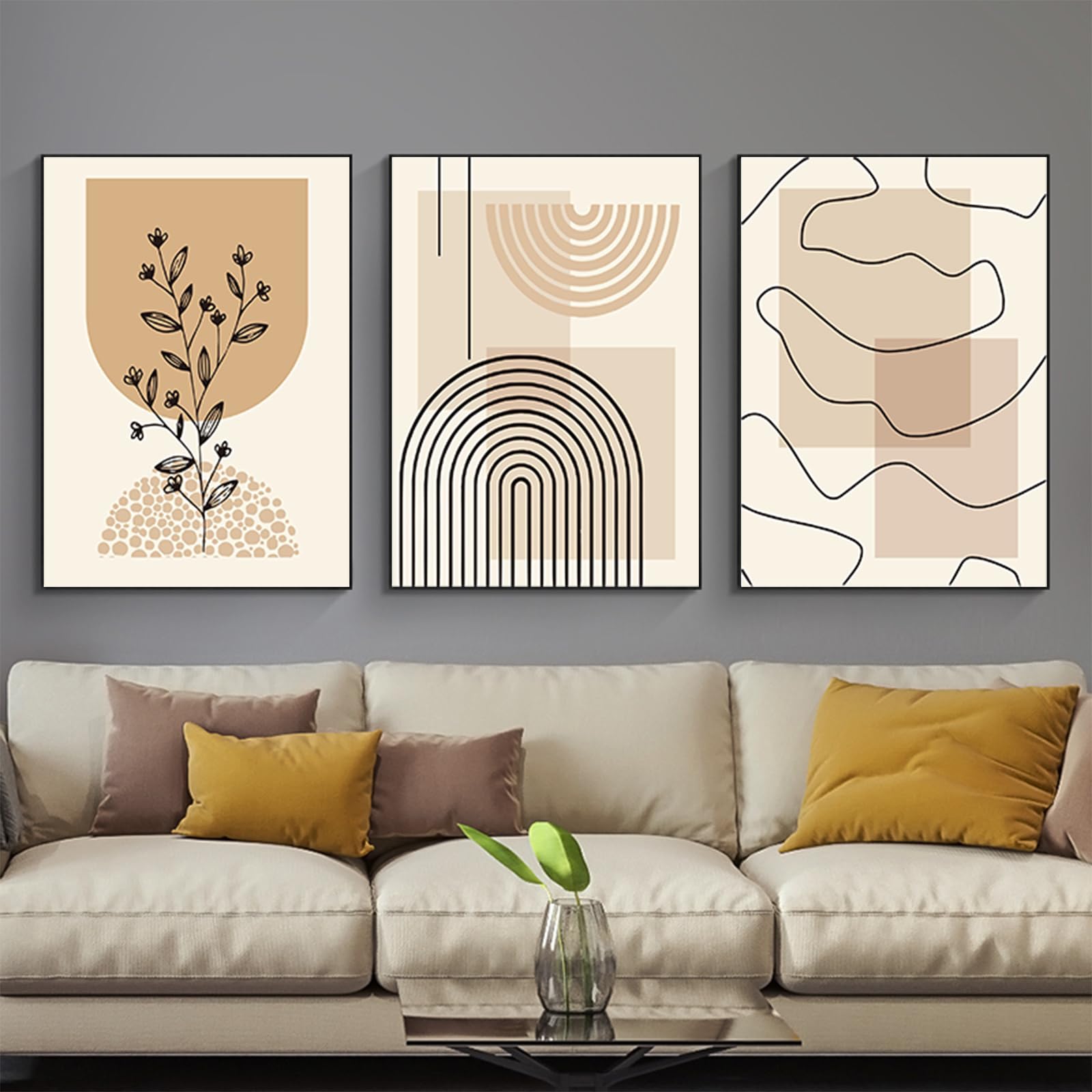 JNAOZI Abstract Line Geometry Pictures, Abstract Botanical Art Poster, Interior Home Decor Wall Art - Image 2