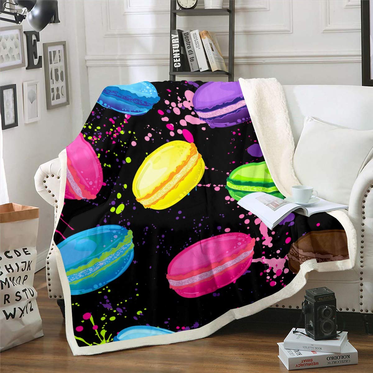 Coperta In Pile Morbida 127x152 Cm Per Ragazze, Tema Dolci E Unicorni, Per Letto E Divano, Microfibra Colorata - 3