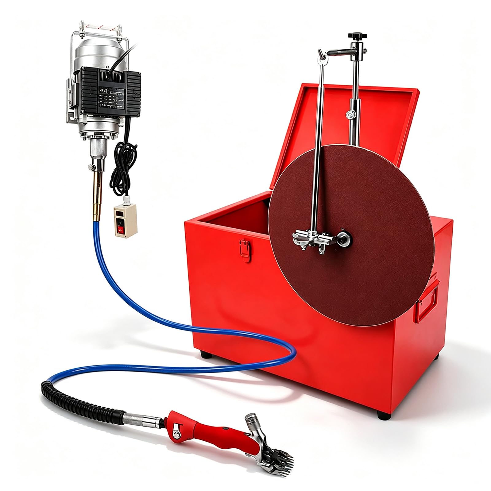 Tosatrice Elettrica per Pecore con Affilatrice Integrata, Tosatrice per Lana Resistente con Forbici per Pecore, Leggera, con Albero Flessibile A 360°, per La Toelettatura di Capre, Alpaca