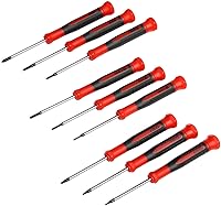 Vista 1 de EFFICERE 9-Piece Precision Screwdriver Set Phillips #0, #00, #000 Flat 1.5mm, 2.0mm, 2.5mm Torx T5, T6, T7 Durable Chrome Vanadium Steel