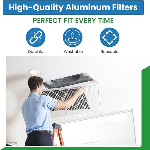 Miniatura 2 de Filter Everything Filtros de aluminio de repuesto compatibles con nVent, Pentair, Hoffman, McLean 10100091, 10100091sp, 10-1000-91, 10 1000 91,
