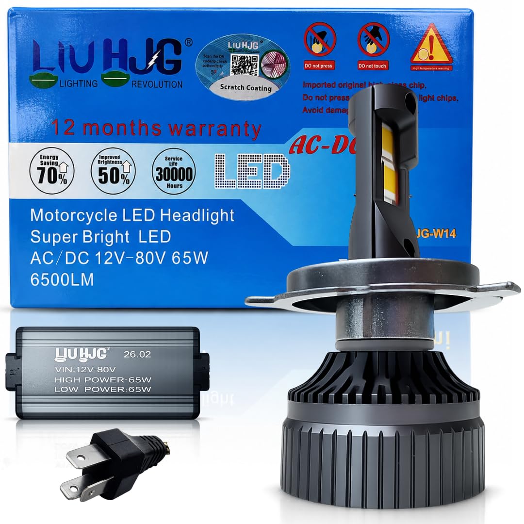 LIU HJG M2 Mini LED Headlight Bulb 65W 12V DC | High Brightness White High/Low Beam | Waterproof & Efficient Heat Dissipation | Universal LED Headlight for Bikes & Cars | Pack of 1-image-4